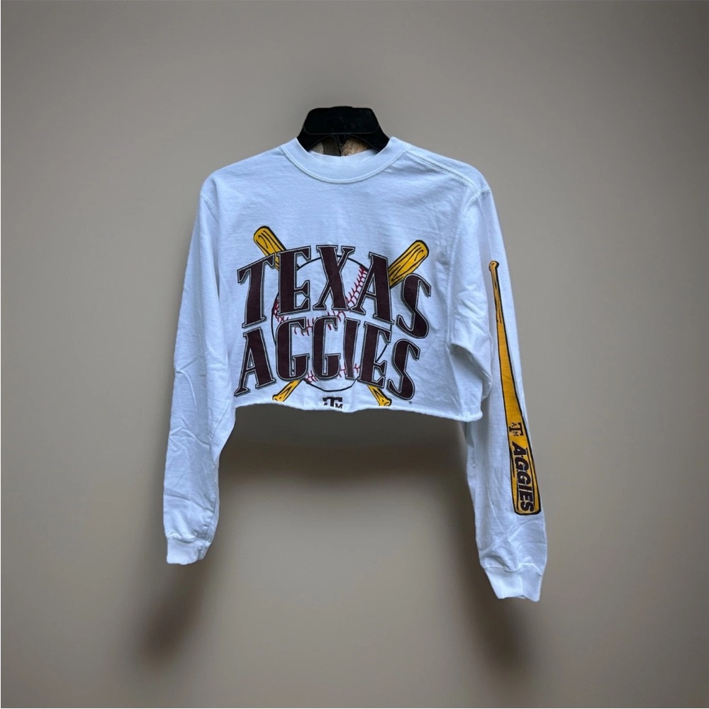 Texas Aggies Long Sleeve Crop Top JanSport Size Small White